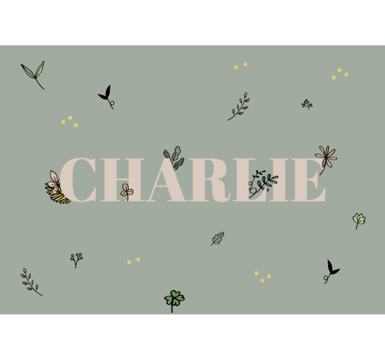 儿童房的其他壁画 花卉姓名设计 - TenStickers