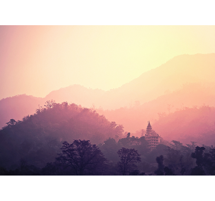 自然照片墙 山寺景色 - TenStickers