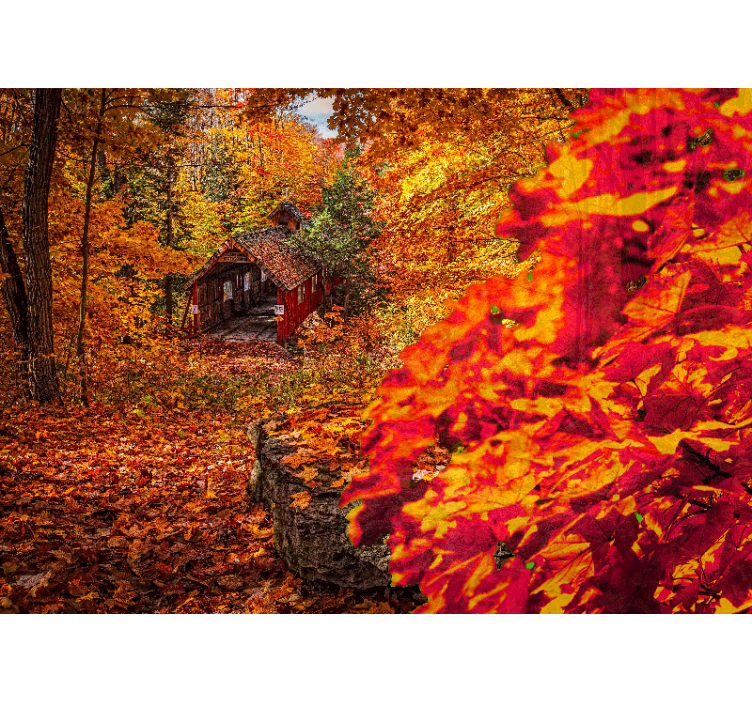 其他景观壁画秋日小屋风景 - TenStickers