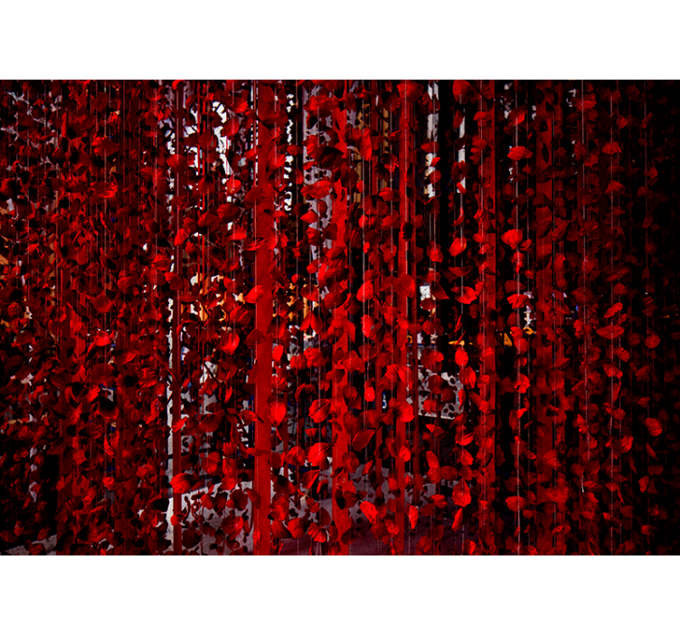 花卉照片墙 红色花卉瀑布 - TenStickers