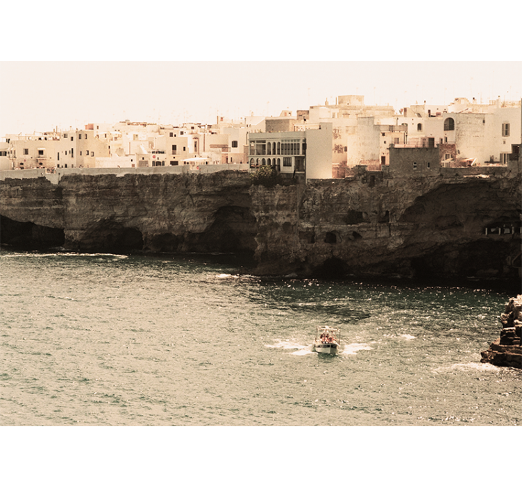 城市和乡村照片墙 海边的沿海村庄 - TenStickers