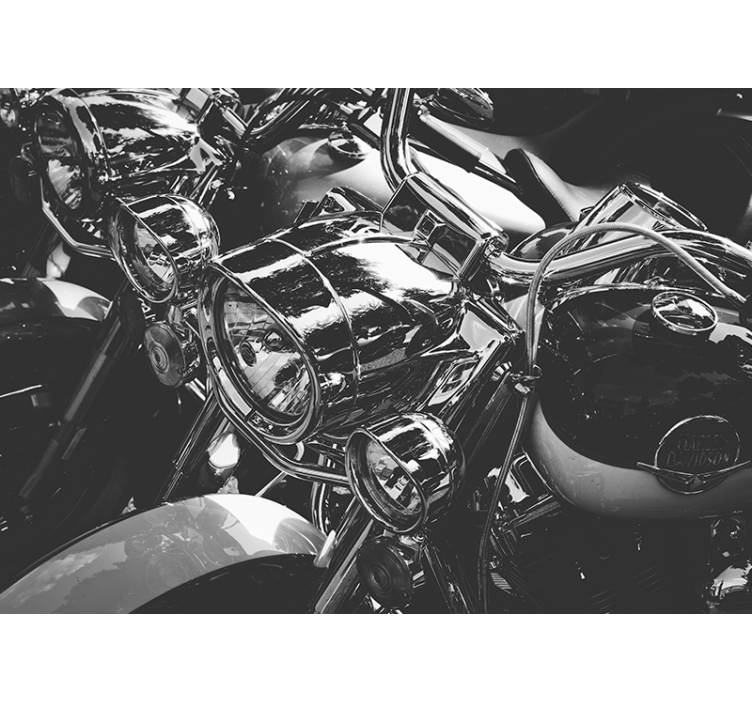 其他车辆壁画 经典镀铬摩托车 - TenStickers