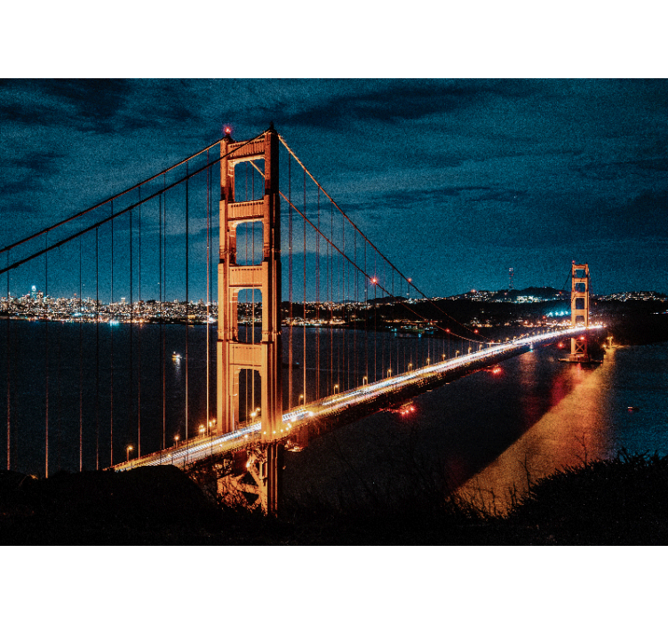 城市和乡村照片墙金门大桥夜景 - TenStickers