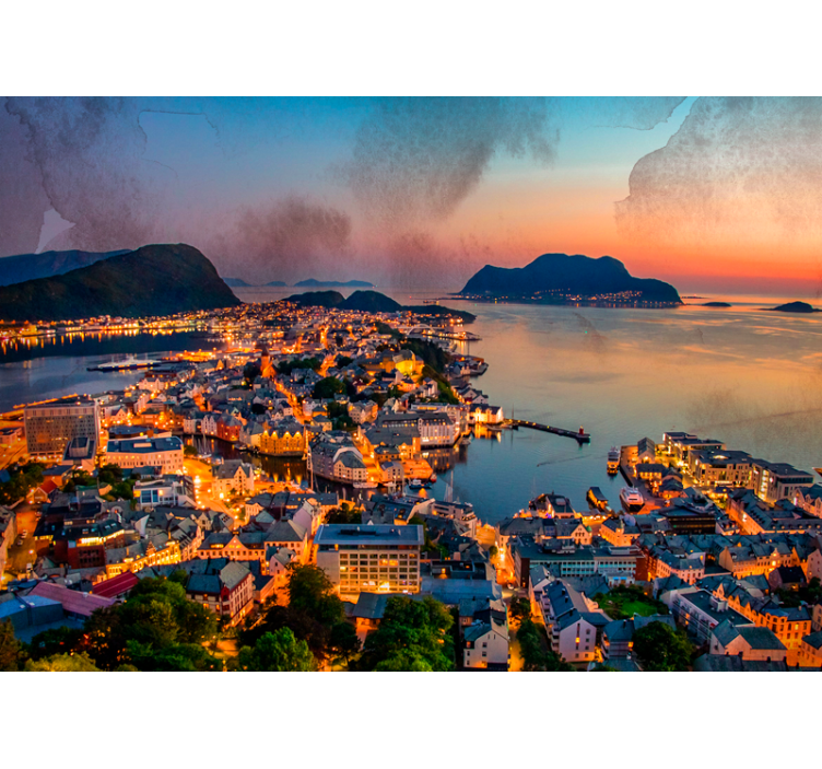 城市和乡村照片墙 风景秀丽的海岸景色 - TenStickers