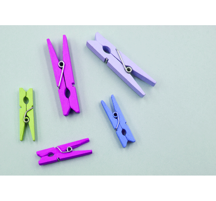 其他纹理和图案壁画 彩色衣夹排列 - TenStickers