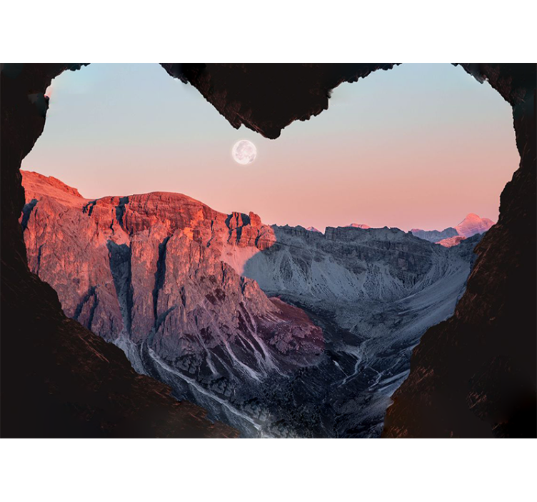 自然照片墙心形山脉风景 - TenStickers