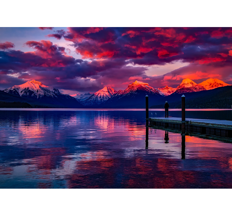 其他景观壁画壮丽山脉的回响 - TenStickers