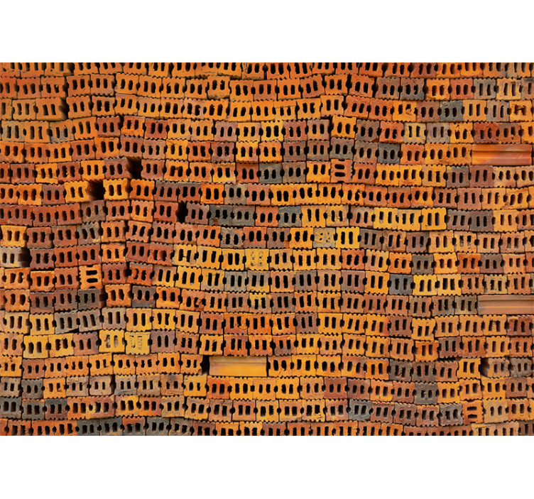 砖砌照片墙采用叠加砖块图案 - TenStickers