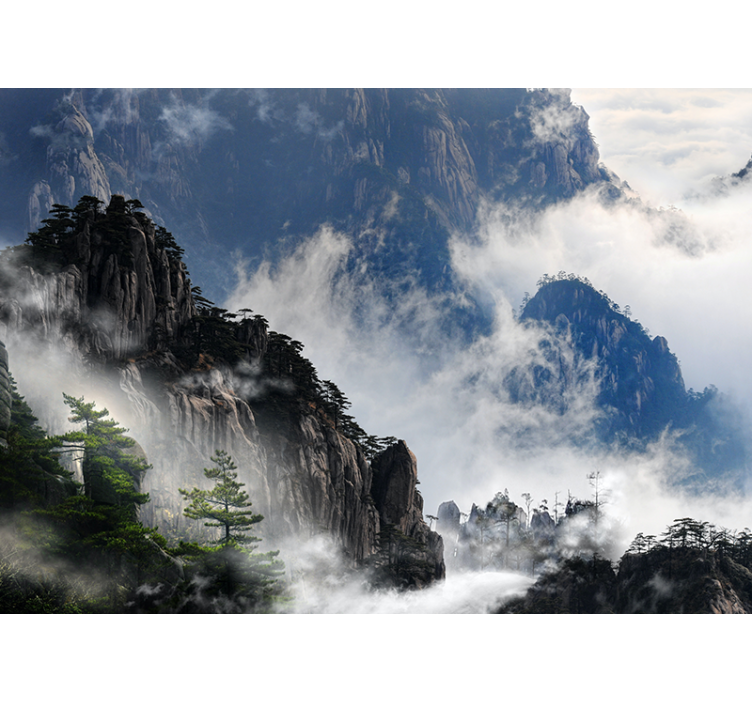 自然照片墙展现山间雾景 - TenStickers