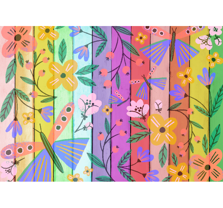 花卉照片墙展现生动的植物图案 - TenStickers