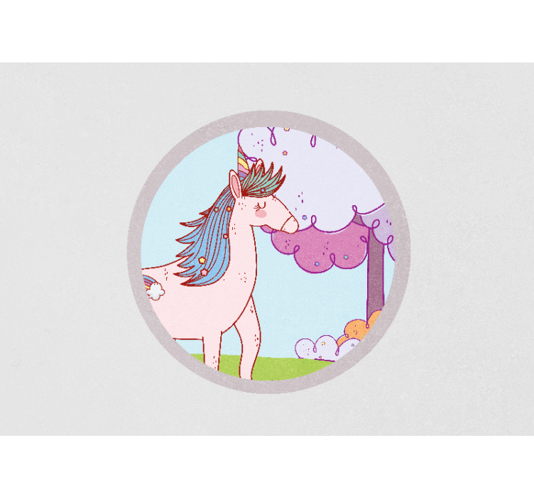 墙面壁画的爱的风格梦幻顽皮的独角兽 - TenStickers