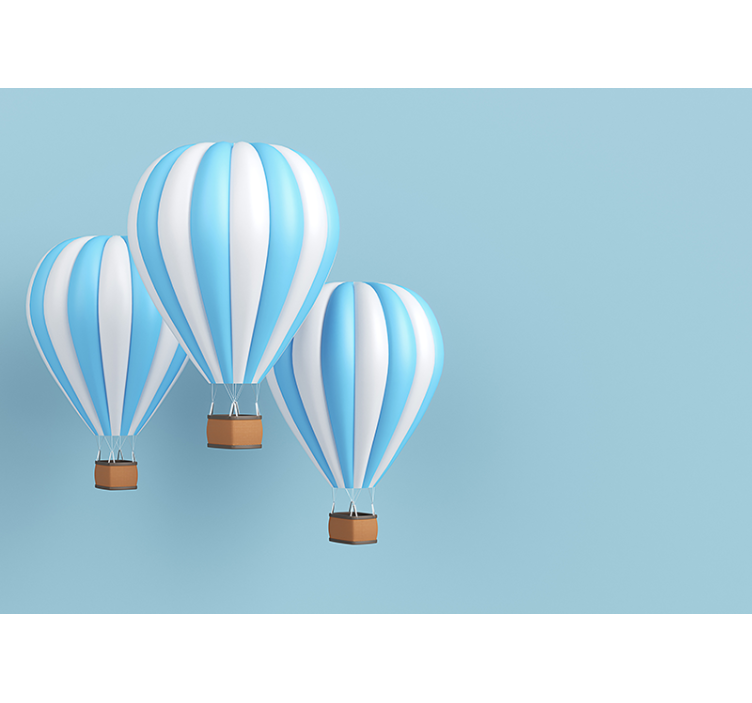 儿童房的其他壁画：天空中的热气球 - TenStickers
