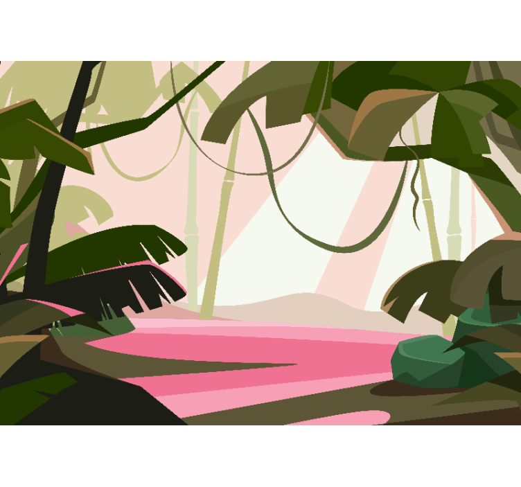 丛林壁画展现郁郁葱葱的热带景象 - TenStickers