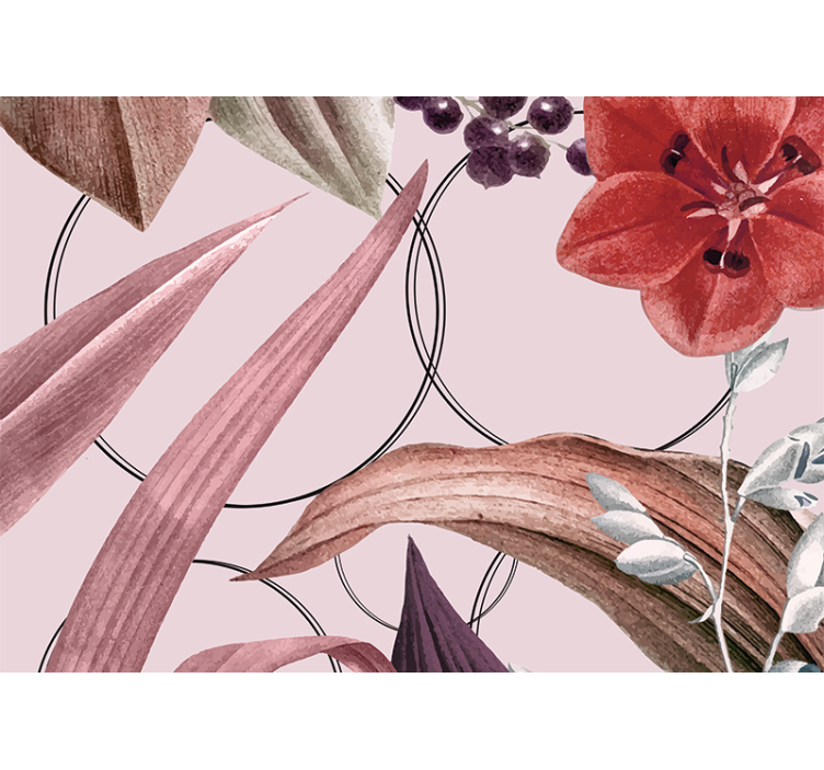 花卉照片墙花卉图案设计 - TenStickers