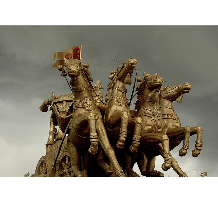 其他车辆壁画展示历史战车马匹 - TenStickers