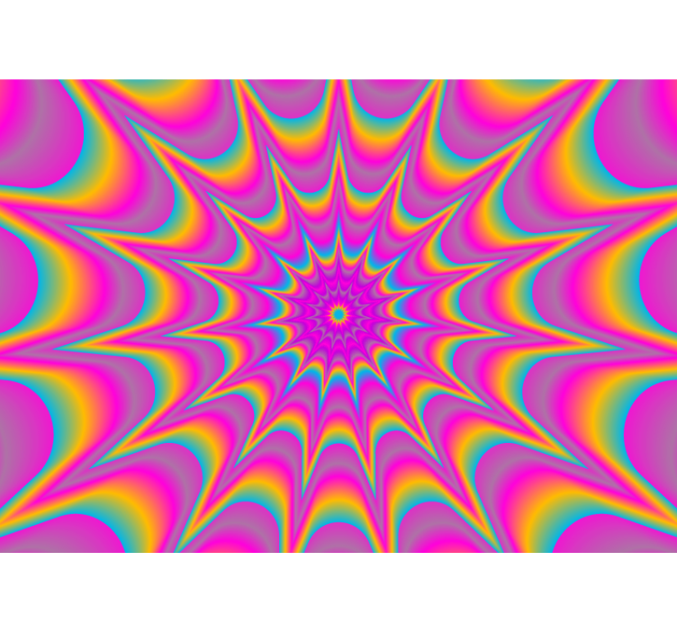 抽象照片墙呈现催眠辐射图案 - TenStickers