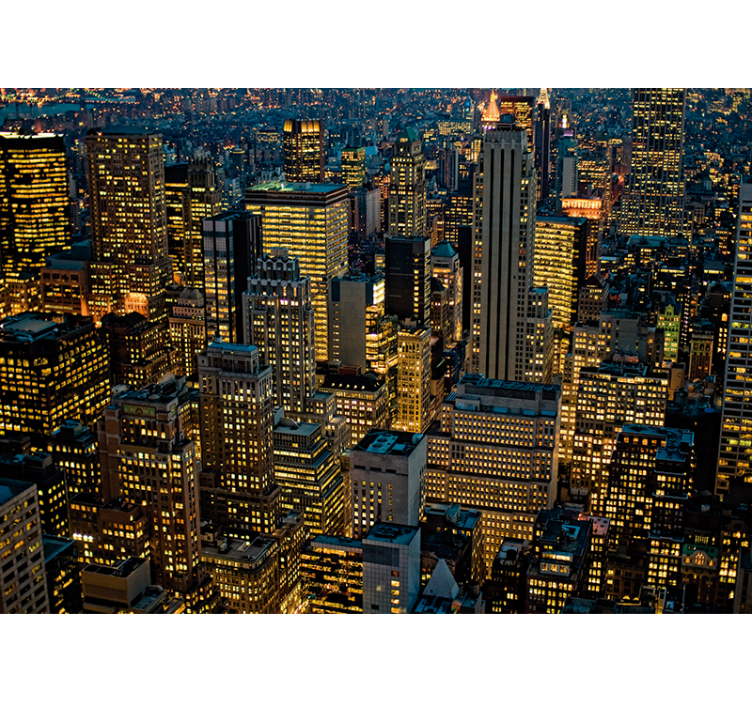 壁画 纽约壁画壁纸 城市天际线夜景 - TenStickers