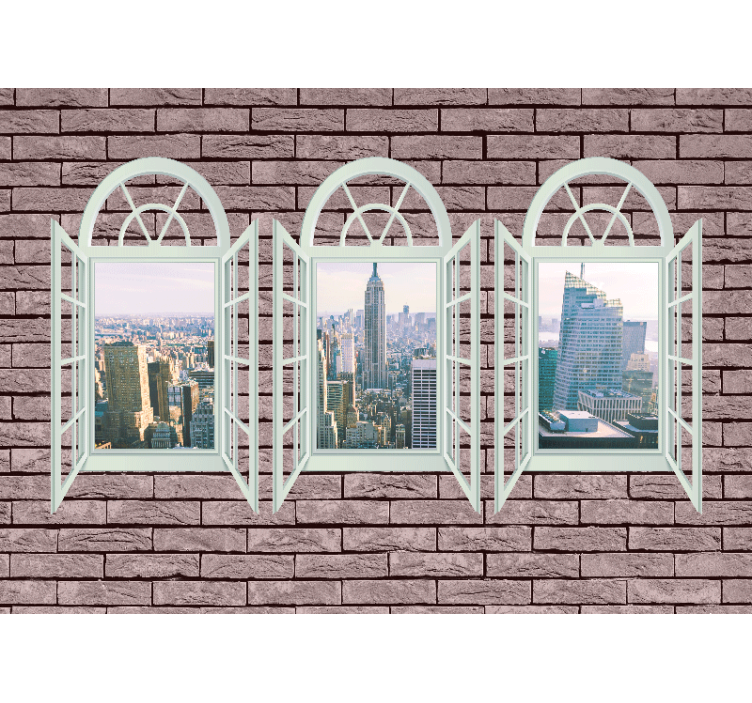 壁画 纽约壁画壁纸 城市天际线景观 - TenStickers
