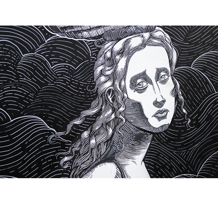 艺术照片墙精致女性肖像 - TenStickers