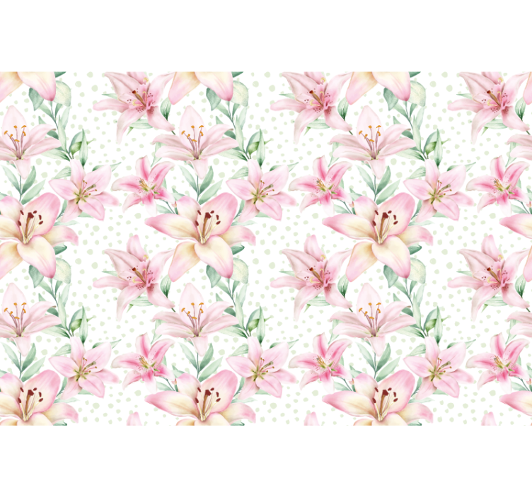 罂粟花风格的墙面壁画精致百合花卉 - TenStickers