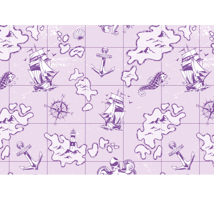 其他墙体壁画紫色海洋设计 - TenStickers