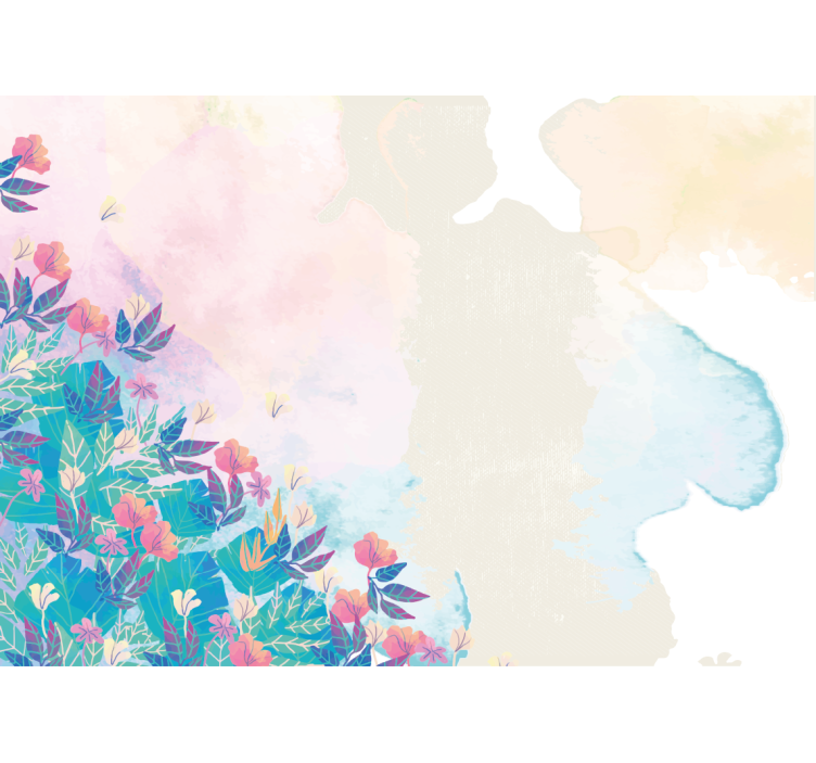 抽象照片墙生动花卉飞溅 - TenStickers