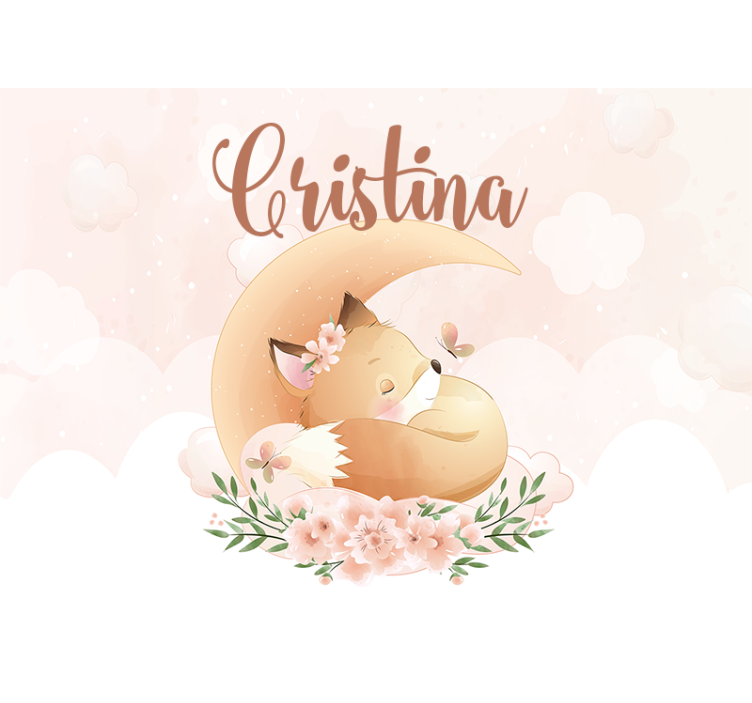 其他可定制的壁画 睡眠狐狸设计 - TenStickers
