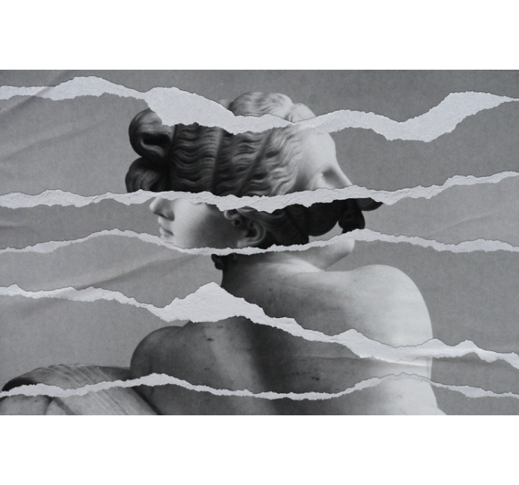 希腊雕像图像撕裂客厅壁画 - TenStickers