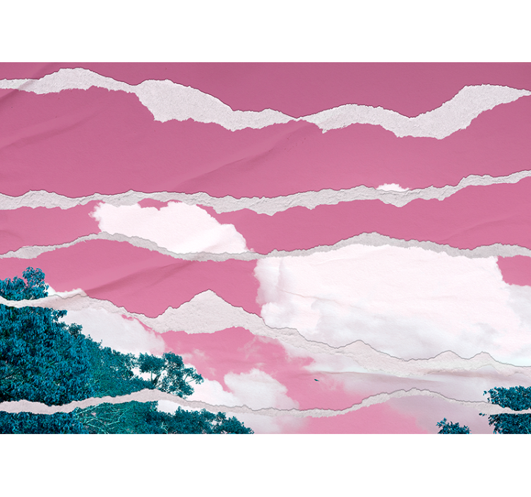 抽象照片墙呈现撕裂的云层 - TenStickers