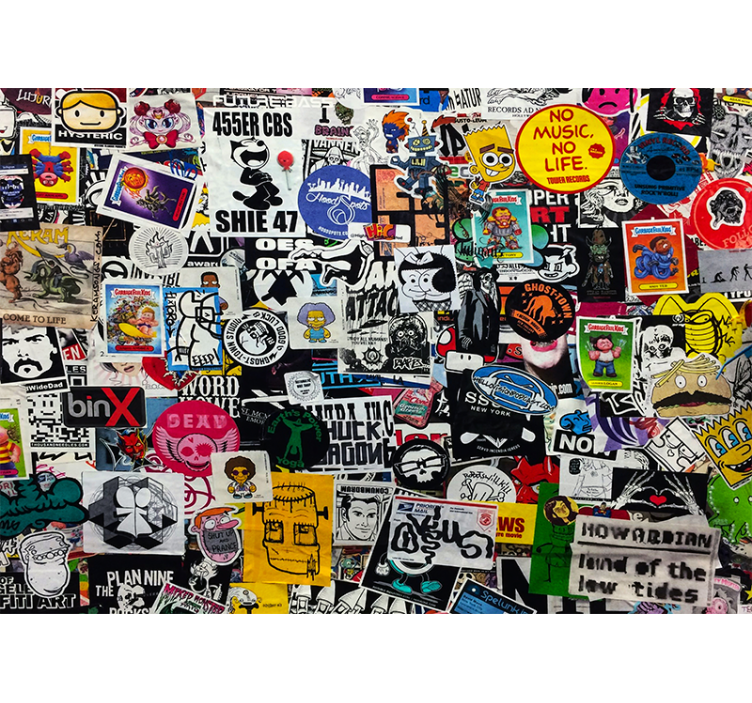 城市艺术照片壁画与色彩丰富的贴纸拼贴 - TenStickers