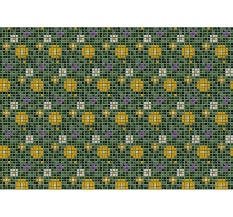 用于浴室的其他壁画：生动的瓷砖花卉图案 - TenStickers