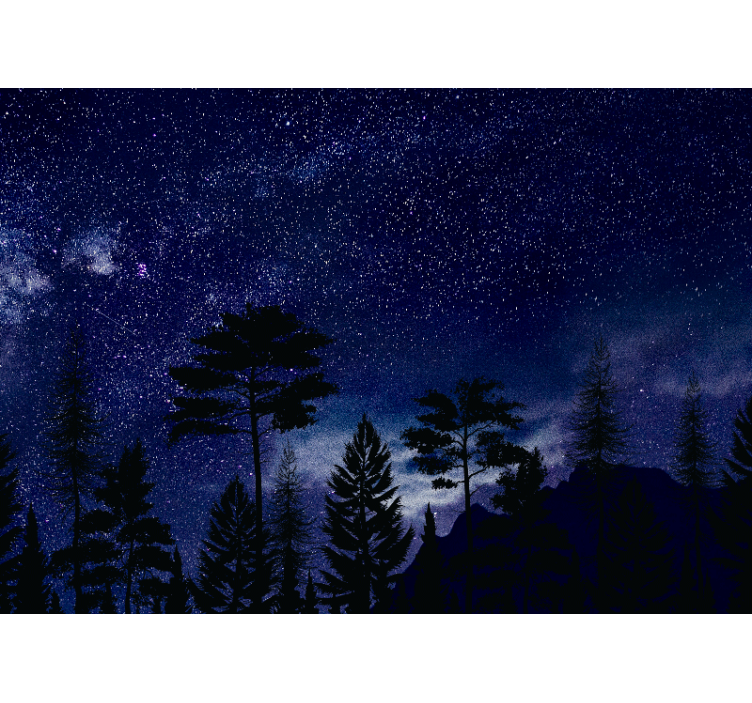 来自天空的照片墙星光森林剪影 - TenStickers