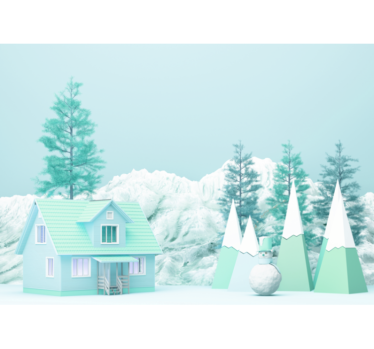 自然照片墙冬季风景场景 - TenStickers