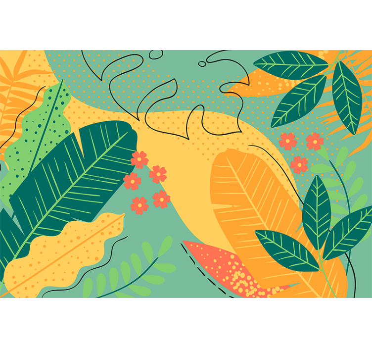 自然照片墙热带叶子装饰 - TenStickers