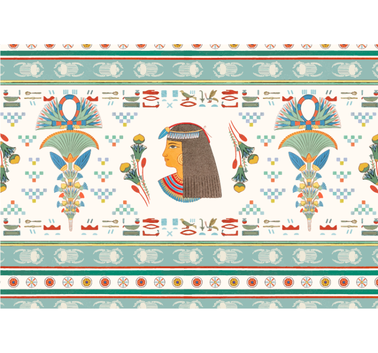 艺术照片墙展示埃及女性侧影 - TenStickers