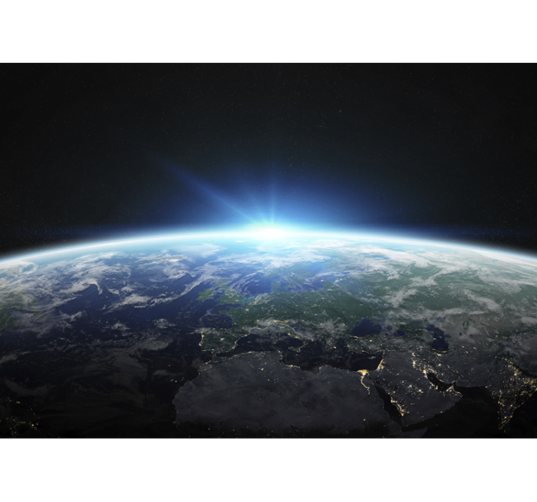 空间照片墙地球边缘光辉 - TenStickers