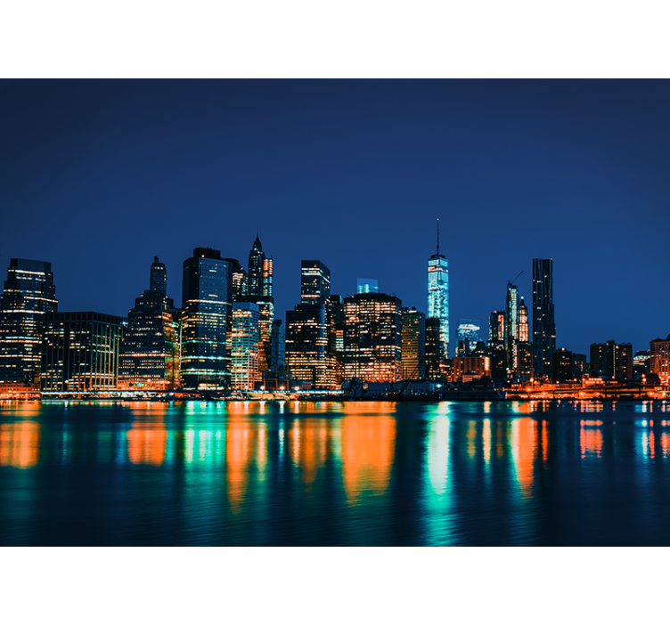 壁画 纽约壁画壁纸 纽约夜景天际线 - TenStickers