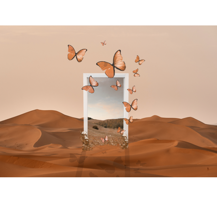 自然照片墙展示飞翔的蝴蝶 - TenStickers