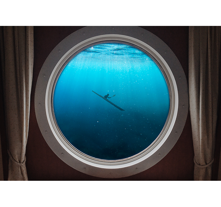 海洋的照片壁画呈现水下皮划艇场景 - TenStickers