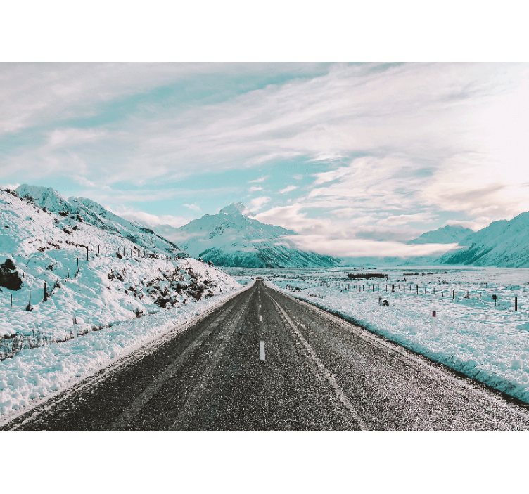 其他景观壁画冰雪山路 - TenStickers