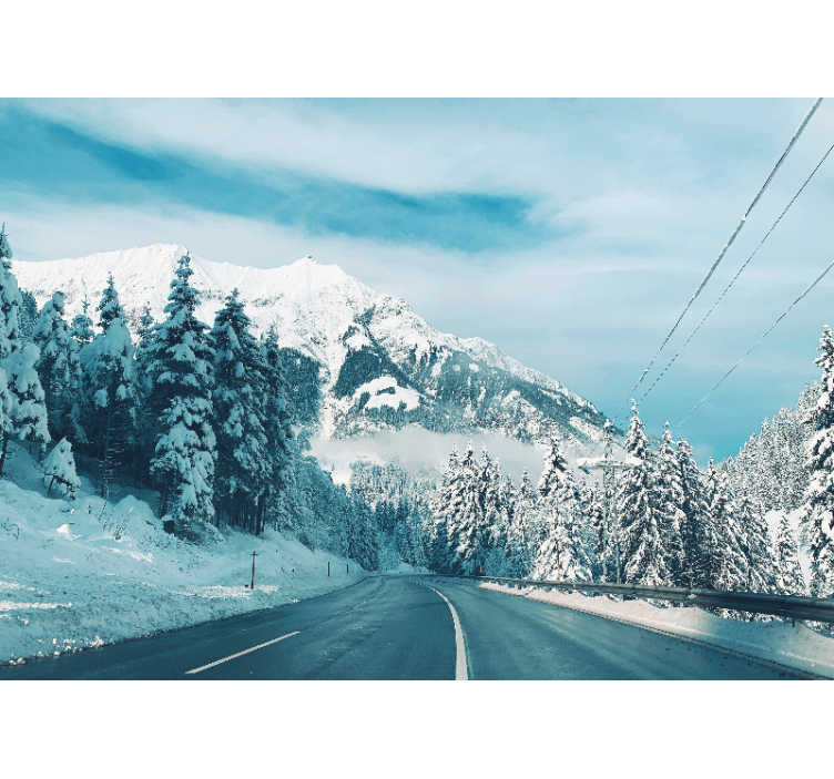 山地照片墙展示雪山公路风景 - TenStickers