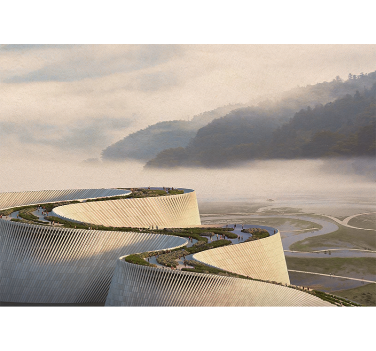 其他景观壁画曲线建筑形态 - TenStickers