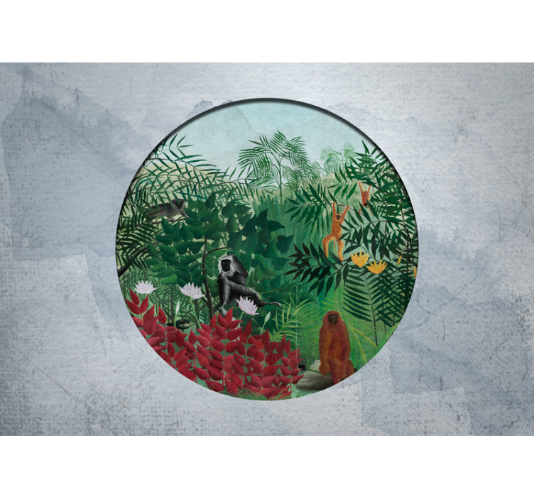 丛林壁画展现生动的丛林场景 - TenStickers