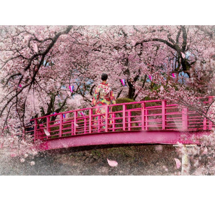 花卉照片墙樱花景致 - TenStickers