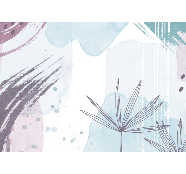 走廊的其他壁画抽象花卉设计 - TenStickers