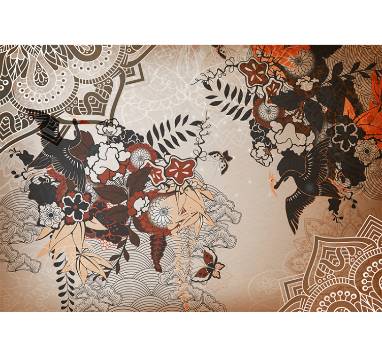 曼陀罗照片墙展示曼陀罗花卉图案 - TenStickers