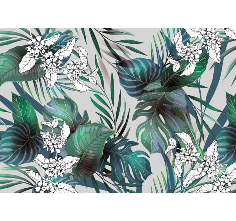 自然照片墙热带植物艺术作品 - TenStickers