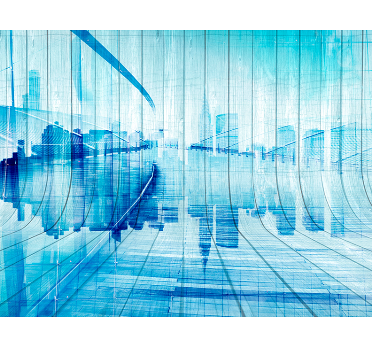 城市和乡村照片墙 城市素描全景 - TenStickers