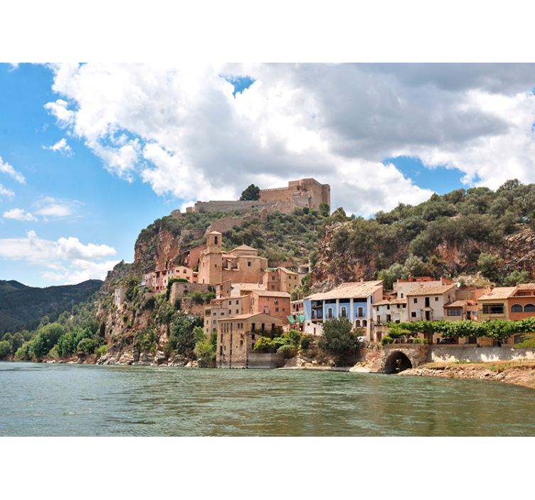 其他城市和国家的照片墙 地中海山坡小镇 - TenStickers