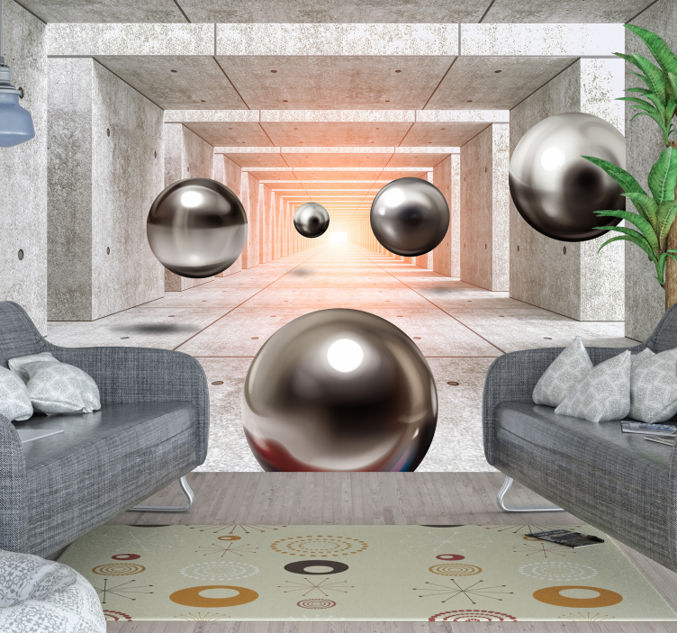 3D效果照片墙 悬浮球体错觉 - TenStickers